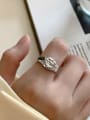 thumb 925 Sterling Silver Heart Vintage Width Irregular  Free Size Ring 1
