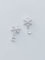 thumb 925 Sterling Silver Cubic Zirconia snowflake Ethnic Stud Earring 2