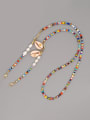 thumb Stainless steel Imitation Pearl Multi Color Enamel Letter Bohemia Hand-woven Necklace 1