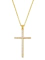 thumb Brass Cubic Zirconia Cross Minimalist Necklace 0