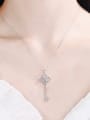 thumb Sterling Silver Moissanite Key Dainty Pendant Necklace 1