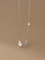 thumb 925 Sterling Silver Cubic Zirconia Hollow  Wing Dainty Necklace 4