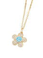 thumb Brass Cubic Zirconia Smiley Trend Necklace 4