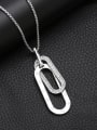 thumb Stainless steel Chain Alloy Pendant Cubic Zirconia Geometric Hip Hop Long Strand Necklace 2