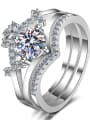 thumb Sterling Silver Moissanite Crown Dainty Solitaire Engagement Rings 4