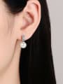 thumb 925 Sterling Silver Moissanite Geometric Dainty Drop Earring 1
