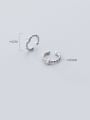 thumb 925 Sterling Silver Cubic Zirconia Round Minimalist Clip Earring 3