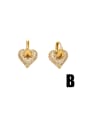 thumb Brass Cubic Zirconia Heart Hip Hop Drop Earring 4