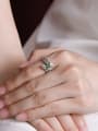 thumb 925 Sterling Silver Jade Leaf Dainty Band Ring 1