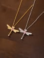 thumb 925 Sterling Silver Cubic Zirconia Dragonfly Minimalist Necklace 0