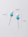 thumb 925 Sterling Silver Turquoise Tassel Minimalist Threader Earring 3