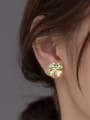 thumb 925 Sterling Silver Enamel Flower Minimalist Stud Earring 1