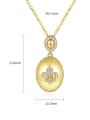 thumb Brass Cubic Zirconia Oval Vintage Necklace 4