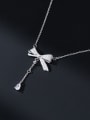 thumb 925 Sterling Silver Cubic Zirconia Butterfly Dainty Tassel Necklace 0