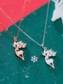 thumb 925 Sterling Silver With Cubic Zirconia Minimalist Deer Christmas Necklaces 1