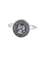 thumb 925 Sterling Silver Personalized English geometric figure coin Midi Ring 0