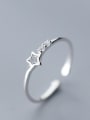thumb 925 Sterling Silver Hollow Star Minimalist Band Ring 0