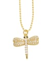 thumb Brass Cubic Zirconia Dragonfly Trend Necklace 1