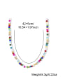 thumb Stainless steel Synthetic Crystal Multi Color Irregular Bohemia Beaded  Necklace 2