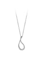 thumb 925 Sterling Silver  Hollow Water Drop Minimalist Necklace 3