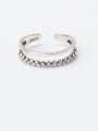 thumb 925 Sterling Silver Irregular  Round bead Vintage Stackable Ring 1