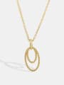 thumb Brass Gold Fried Dough Twist Double Ring Necklace 3