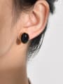thumb Stainless steel Carnelian Geometric Minimalist Stud Earring 1