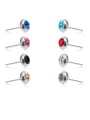 thumb Titanium Rhinestone Multi Color Round Minimalist Stud Earring 4