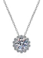 thumb Sterling Silver Moissanite Flower Dainty Necklace 4