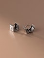 thumb 925 Sterling Silver Square Vintage Huggie Earring 3