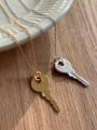 thumb 925 Sterling Silver Retro Smooth Key  pendant Necklace 0