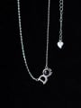 thumb 925 Sterling Silver Rhinestone Letter Minimalist Necklace 0