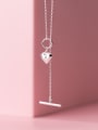 thumb 925 Sterling Silver Heart Minimalist Lariat Necklace 2