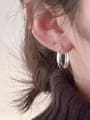 thumb 925 Sterling Silver Geometric Minimalist Hoop Earring 1