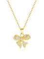 thumb Titanium Steel Cubic Zirconia Butterfly Cute Necklace 3