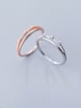 thumb 925 Sterling Silver  Minimalist  Double-layer diamond Band Ring 2