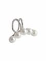 thumb S925 sterling silver simple geometric Beaded earless clip 0