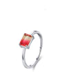 thumb 925 Sterling Silver Tourmaline Rectangle Classic Band Ring 2