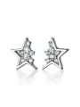 thumb 925 Sterling Silver Cubic Zirconia Five-pointed star Minimalist Drop Earring 3
