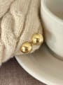 thumb 925 Sterling Silver Semicircular  Round Ball Vintage Stud Earring 0