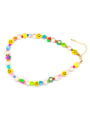 thumb Freshwater Pearl Multi Color Polymer Clay Smiley Bohemia Necklace 2