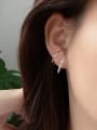 thumb 925 Sterling Silver Minimalist  Double Ring Ear Clip (Single)  Earring  Earring 1