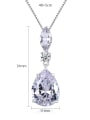thumb Copper Cubic Zirconia White Water drops Necklace 4