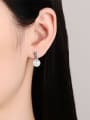 thumb 925 Sterling Silver Moissanite Geometric Dainty Drop Earring 1