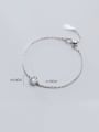 thumb 925 Sterling Silver Cubic Zirconia White Round Minimalist Link Bracelet 1