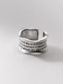 thumb 925 Sterling Silver Geometric Tassel Vintage Band Ring 0