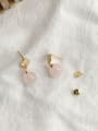 thumb 925 Sterling Silver Bead Pink Round Minimalist Stud Earring 0