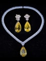 thumb Brass Cubic Zirconia Water Drop Luxury Necklace 0