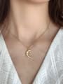 thumb 925 Sterling Silver Vintage  Moon Pendant  Necklace 1