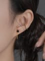thumb 925 Sterling Silver Cubic Zirconia Geometric Minimalist Full Diamond Ear Clip Single 1